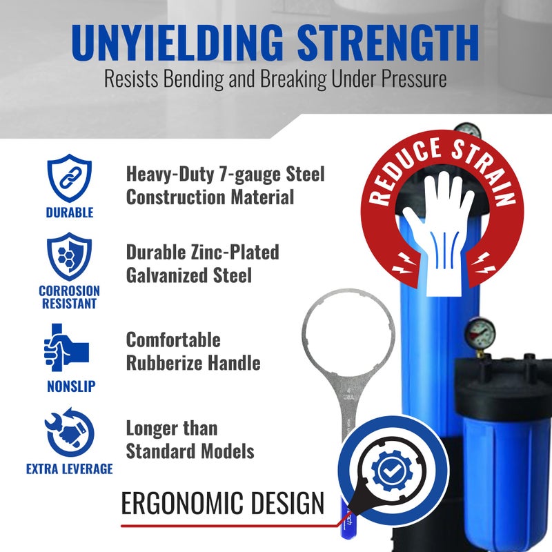 Superb Wrench SPBW-5 Heavy Duty Metal Water Filter Housing Wrench (5.93 inch Inside Diameter) - Image 4